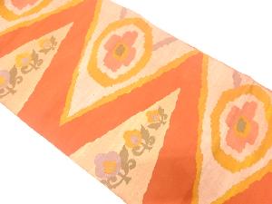 アンティーク　抽象草花模様織り出し袋帯（材料）